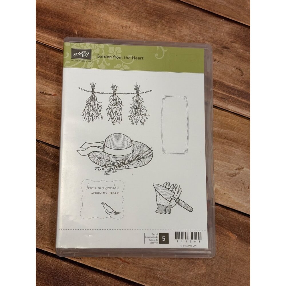 STAMPIN' UP! 118568 GARDEN FROM THE HEART RUBBER CLEAR MOUNTED STAMP SET OF 5